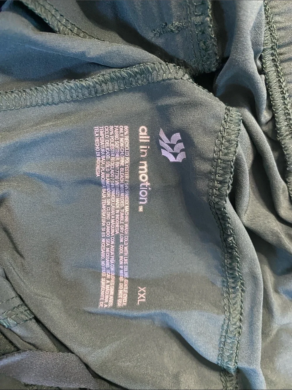 Women's Jogger Pants with Drawstring Waist - Deep Teal Green - Picture 3 of 5